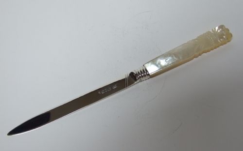 A Superb Early Victorian Silver Bladed Letter Opener.