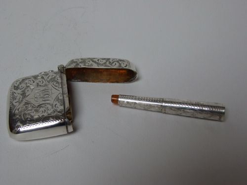 A Rare Edwardian Silver Vesta/cheroot Combi.