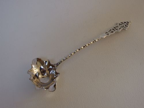 An Attractive Victorian Pierced Silver Cream/sauce Ladle.