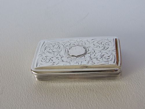 A Rare Thistle Engraved William IV Silver Snuff Box.