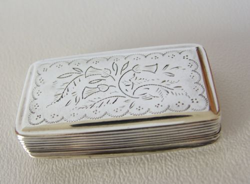 fig 1. A rare thistle engraved William IV silver snuff box.