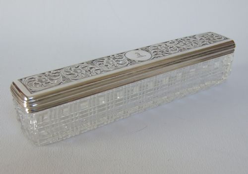 A Superb Pierced Georgian Silver and Cut Glass Dressing Table Jar.
