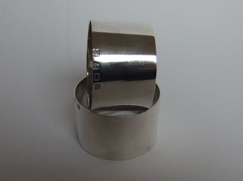 fig 1. A good quality pair of hallmarked silver napkin rings.