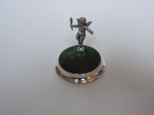 A Rare Edwardian Cherub Silver Pincushion. Chester Assay Office.