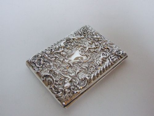 A Magnificent Victorian Silver Note/card Case by William Comyns.