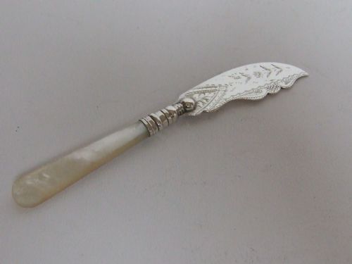 A Pretty Edwardian Silver and Mother-of-pearl Butterknife.