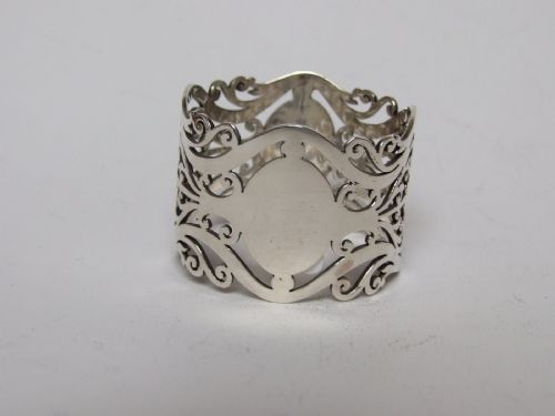 A Magnificent Edwardian Pierced Silver Napkin Ring.