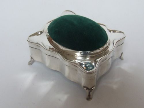 A Rare Edwardain Silver Trinket/ring Box with Pincushion Lid.
