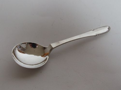 A Rare Georg Jensen Silver Cream Ladle in Bead Pattern.