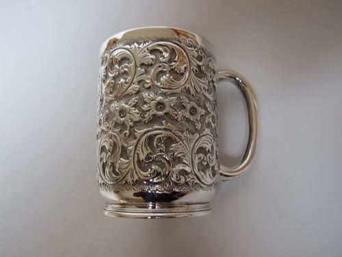 A Superior Quality Victorian Silver Mug.