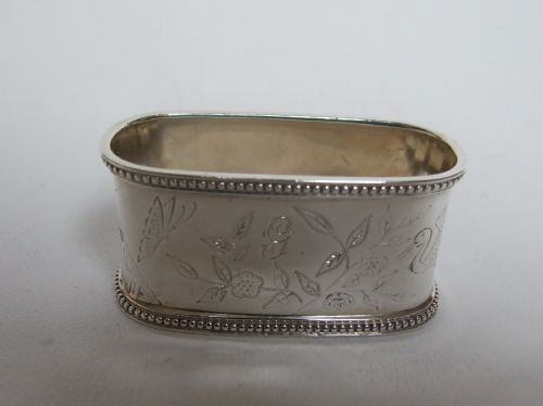 A Gorgeous Aesthetic Movement Victorian Silver Napkin Ring.