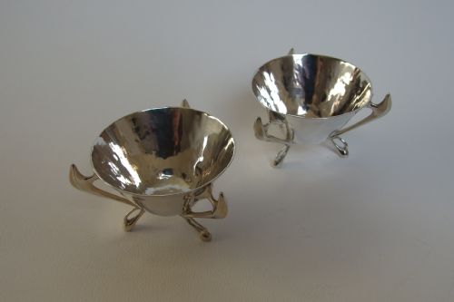 A Superb Pair of Arts & Crafts Silver Condiment Tubs.