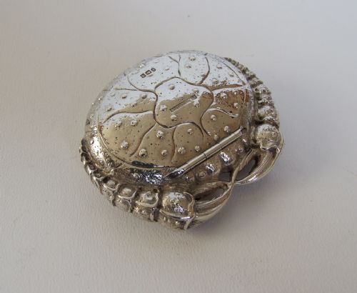 A Spectacular Edwardian Silver Crab Snuff Box
