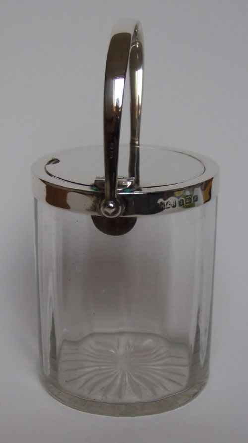A Rare Silver Mounted Preserve Jar with Patented Lid Mechanism.