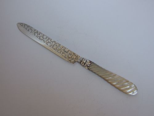 A Superb Victorian Silver Wedding Cake Knife.