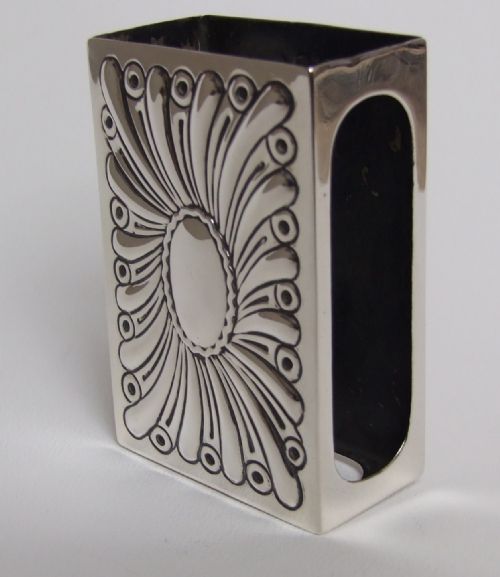 Victorian Silver Table Matchbox Cover.