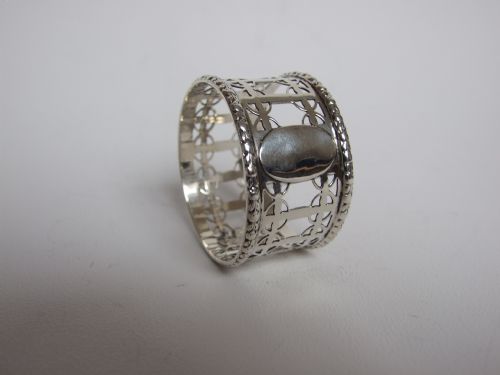 Exactly 100 Years Old. Pierced Silver Napkin Ring.