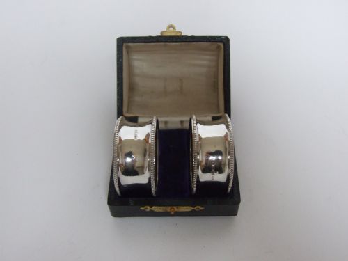 A Pair of Pretty Boxed Silver Napkin Rings.