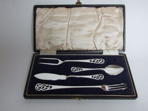 An Extremely Rare Boxed Silver Afternoon Tea Serving Set.