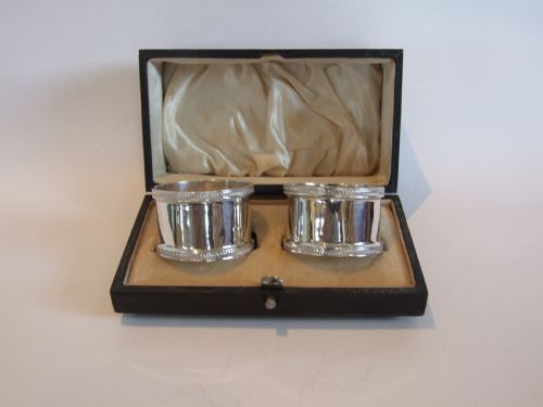 fig 1. A good pair of First World War period silver napkin rings.