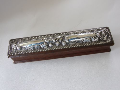 A Most Unusual Edwardian Silver Fan Box.