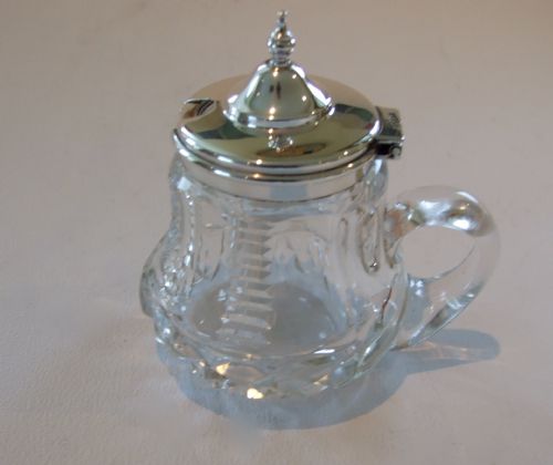 An Unusual Silver Topped Mustard Pot by Alexander Clark.