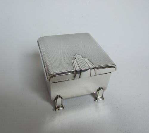 A Handsome Art Deco Silver Cufflinks Box.
