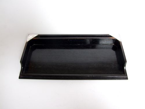 A Good Silver and Ebony First World War Period Desk Tidy.