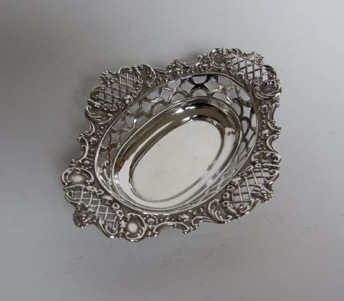 A Delightful Victorian Pierced Silver Trinket Dish.