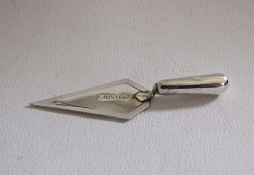 A Rare Victorian Silver Trowel Bookmark.