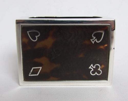 An Extremely Rare Silver and Tortoiseshell Playing Card Holder.