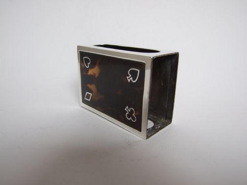 fig 1. An extremely rare silver and tortoiseshell playing card holder.