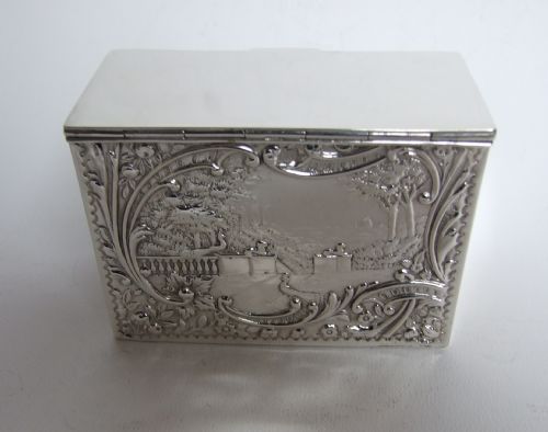 fig 1. An extremely rare four deck, silver playing card box