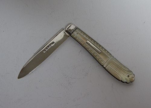 A Superb Early Victorian Silver and Mother-of-pearl Fruitknife.