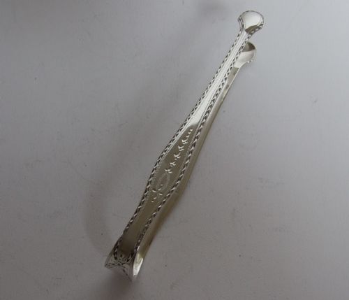 A Splendid Pair of Hester Bateman Silver Tongs