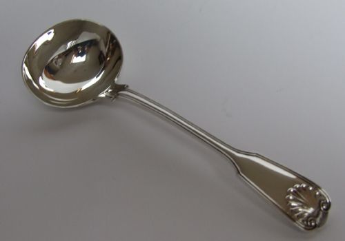 A Sought After Victorian Silver Ladle in Fiddle, Thread & Shell Pattern.