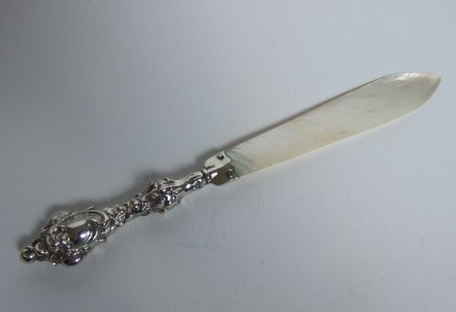 A Charming Edwardian Silver & Mother-of-pearl Page Turner.