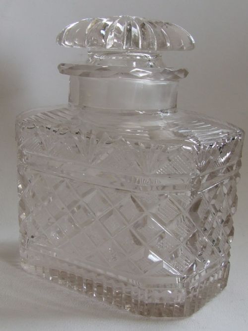 A Rare Georgian Cut Glass Tea Caddy.