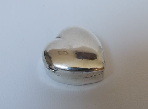 A Charming Victorian Silver Heart Shaped Pill Box.