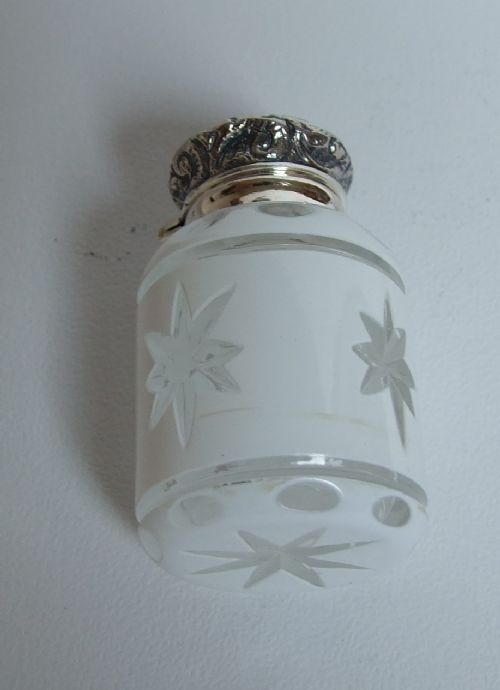 fig 1. An unusual Victorian silver mounted perfume bottle.