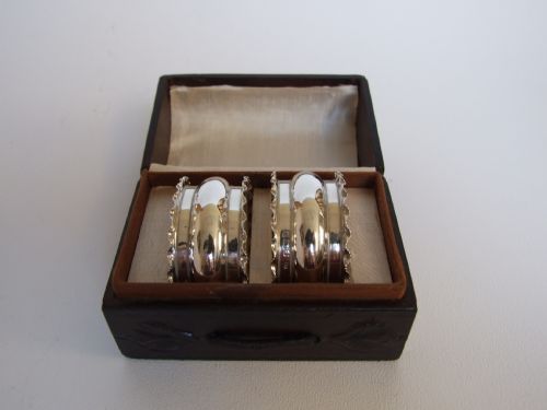 A Pretty Pair of Boxed Silver Napkin Rings.