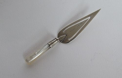 A Silver & Mother-of-pearl Trowel Bookmark.