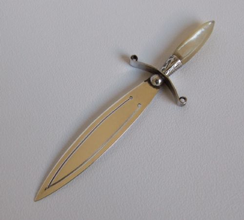 A Superb Victorian Silver Novelty 'Dagger' Bookmark.