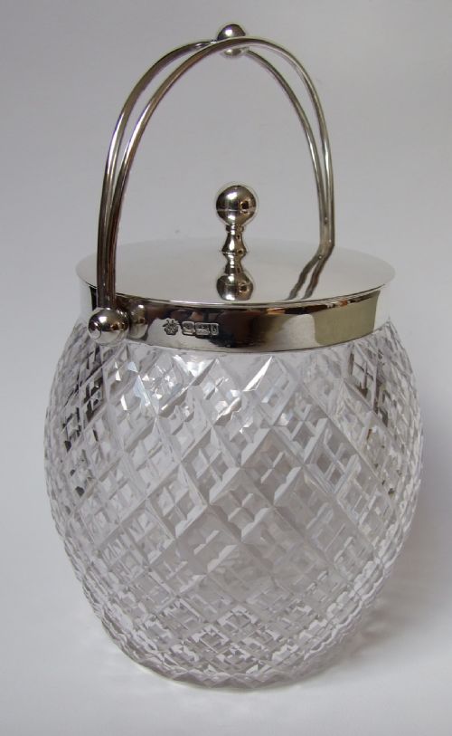 A Splendid Edwardian Silver Mounted Biscuit Barrel.