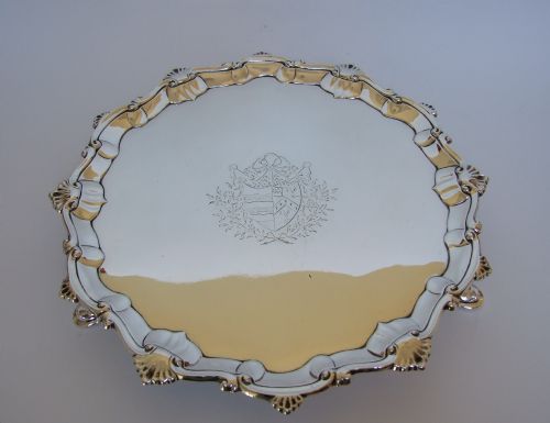 A Magnificent Georgian Silver Salver. Assayed London 1776.