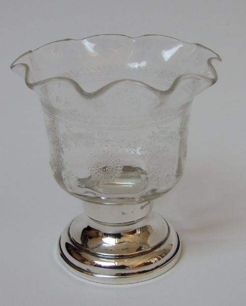 Pretty Silver and Glass Posy Vase.
