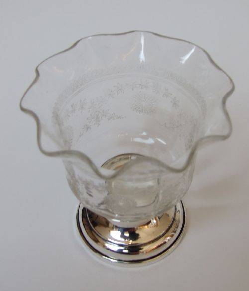 fig 1. Pretty silver and glass posy vase.