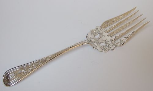 A Rare Tiffany & Co. Silver Serving Fork in Art Nouveau Style.
