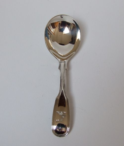 A Good Fiddle & Thread Pattern Silver Caddy Spoon.