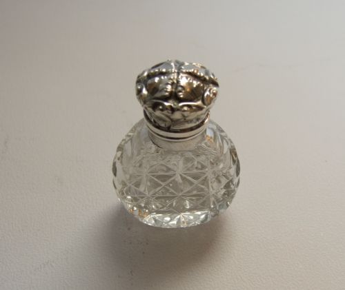 fig 1. A gorgeous Victorian silver mounted perfume bottle.